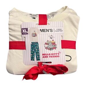 Hello Kitty And Friends Men’s Holiday 2-Piece Sleep Pajama Set Size XL NWT